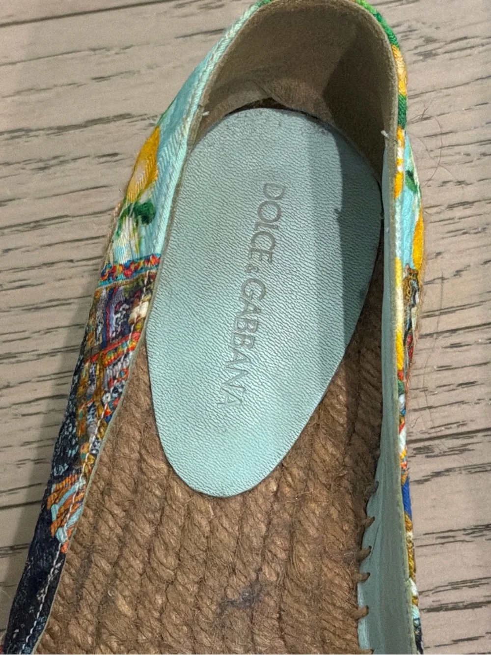 Dolce & Gabbana Aqua Multicolor Platform Espadrilles